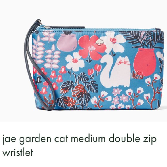 SOLD  KATE SPADE "Jae Garden Cat" Kitty Wristlet - Picture 2 of 8